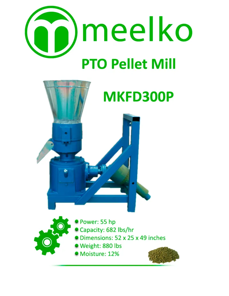 Imagen del producto Peletizadora PTO MKFD300P de 300 mm: Independencia Eléctrica - Meelko